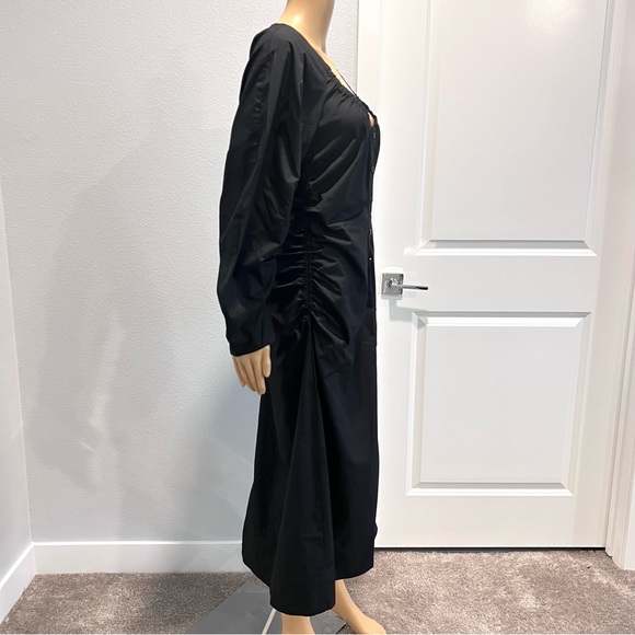 Who What Wear Women’s Tiffany Scoop-Neck Midi Long Sleeve Black Dress Medium - Picture 6 of 12